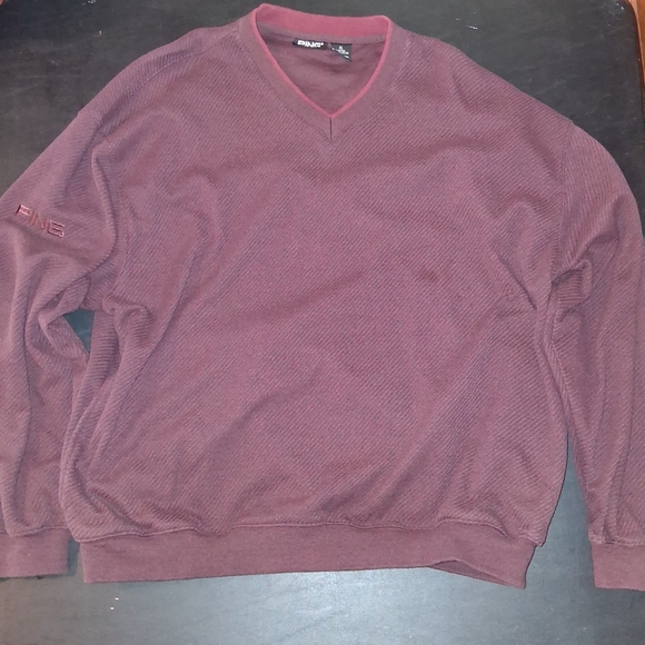 Ping Other - PING Men's V-Neck Sweater - Burgundy